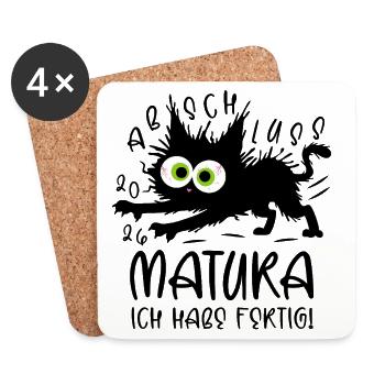 Matura 2026 I'm done cat - Coasters (set of 4) - white - Front