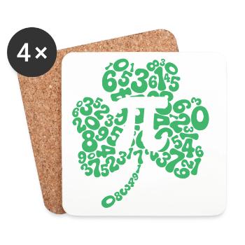 Shamrock Pi Symbol Pi Day St Patrick’s Day - Coasters (set of 4) - white - Front