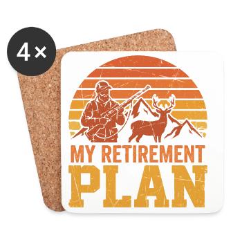 Mon plan de retraite Hunter Deer Mountains Vintage - Dessous de verre (lot de 4) - blanc - Devant