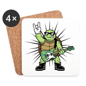 Drôle de musique Turtle Rock - Dessous de verre (lot de 4) - blanc - Devant