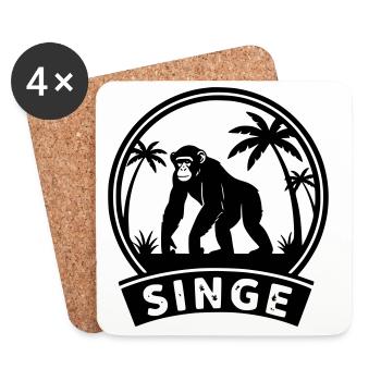 Affe - Untersetzer (4er-Set) - Weiß - Vorne
