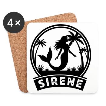 Meerjungfrau - Untersetzer (4er-Set) - Weiß - Vorne