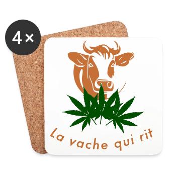 Vache qui rigole - Dessous de verre (lot de 4) - blanc - Devant