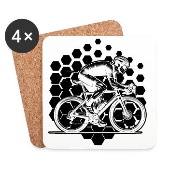 Funny road bike motif - Coasters (set of 4) - white - Front