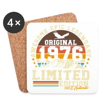50th Birthday Gift 1976 Vintage Retro - Coasters (set of 4) - white - Front