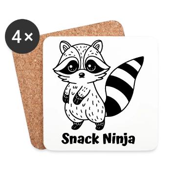 Raccoon Silent Gourmet - Coasters (set of 4) - white - Front