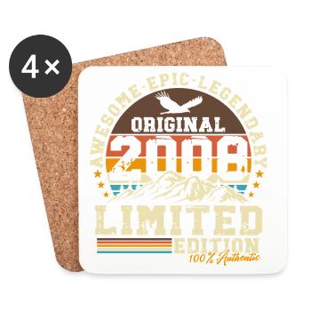 2008 Vintage 18th Birthday Gift Retro - Coasters (set of 4) - white - Front
