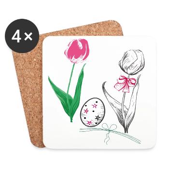  Ostern - Untersetzer (4er-Set) - Weiß - Vorne