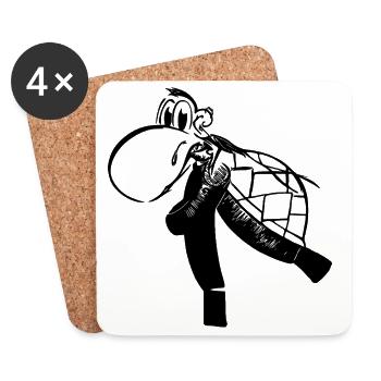 Caution Turtle - Coasters (set of 4) - white - Front