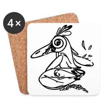 Surfing Penguin - Untersetzer (4er-Set) - Weiß - Vorne