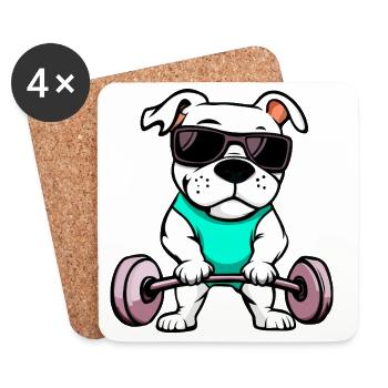 Fitness Dogs - Coasters (set of 4) - white - Front