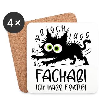 Fachabi 2026 I'm done! Cat - Coasters (set of 4) - white - Front