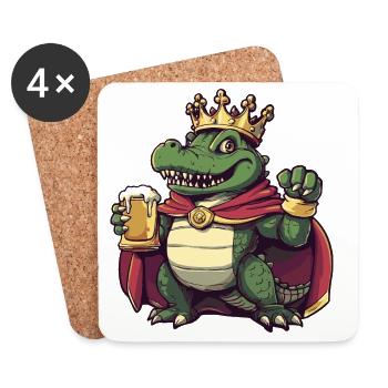 Alligator Beer King - Coasters (set of 4) - white - Front