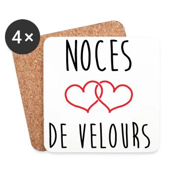 Velvet Wedding 29 Years - Coasters (set of 4) - white - Front