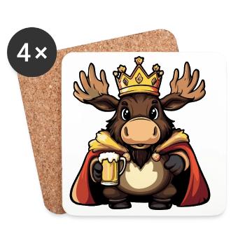 Moose Beer King - Coasters (set of 4) - white - Front