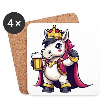 Unicorn Beer King - Coasters (set of 4) - white - Front