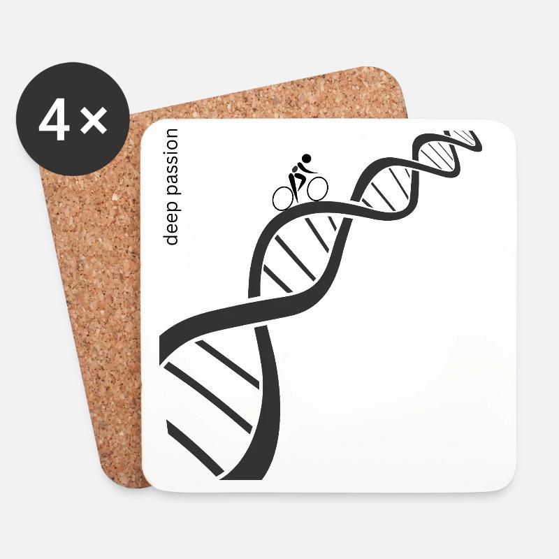 Leidenschaftlicher Rennradler auf DNA Doppelhelix  - Untersetzer (4er-Set) - Weiß