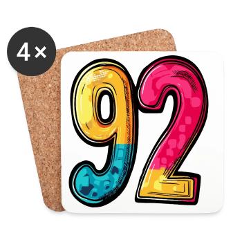 92 Number Colorful - Coasters (set of 4) - white - Front