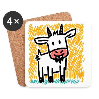 Doodle Goat - Coasters (set of 4) - white - Front