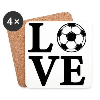 Love soccer - Coasters (set of 4) - white - Front