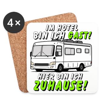 I'm a guest – at home in a motorhome - Coasters (set of 4) - white - Front