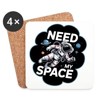 Need My Space Astronaut - Untersetzer (4er-Set) - Weiß - Vorne