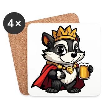 Skunk Beer King - Coasters (set of 4) - white - Front