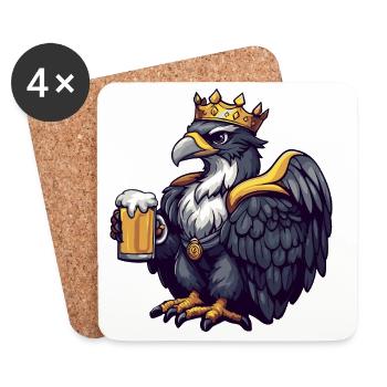 Harpy Bird Beer King - Coasters (set of 4) - white - Front