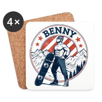 Benny, vintage look - Coasters (set of 4) - white - Front