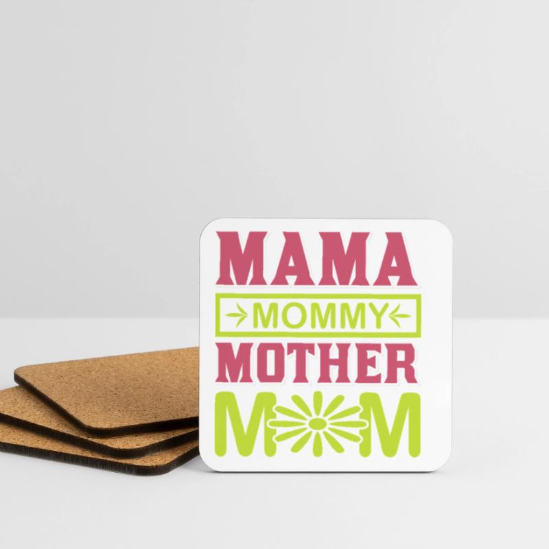 Mama Mama Mama Mama süßes Mutterschaftsgeschenk-Hemd Untersetzer (4er-Set)
