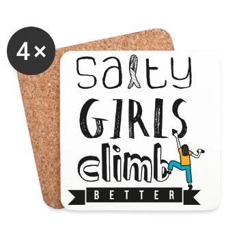 Salty Girls Climb Better - Coasters (set of 4) - white - Front