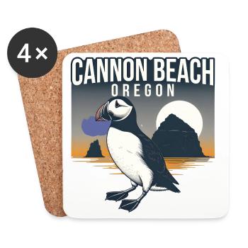 Cannon Beach, Oregon - Coasters (set of 4) - white - Front