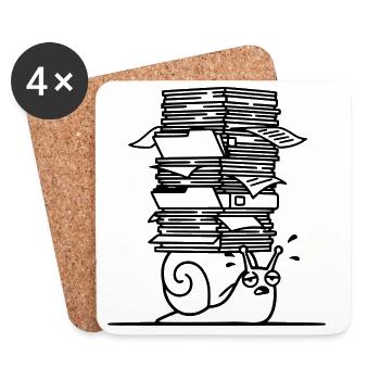 Plan de bureau de la pile de papier escargot - Dessous de verre (lot de 4) - blanc - Devant