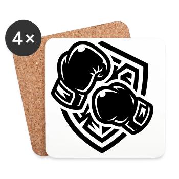 Boxing Gloves Coat of Arms Boxing - Coasters (set of 4) - white - Front