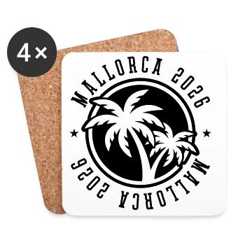 Mallorca 2026 Palm Trees - Coasters (set of 4) - white - Front