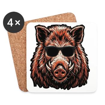 Summer Boar Sunglasses - Coasters (set of 4) - white - Front