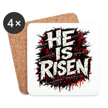 Er ist auferstanden Glaube He Is Risen Faith - Untersetzer (4er-Set) - Weiß - Vorne