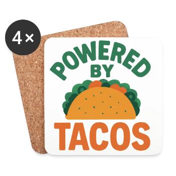 Powered by Tacos - Coasters (set of 4) - white - Front