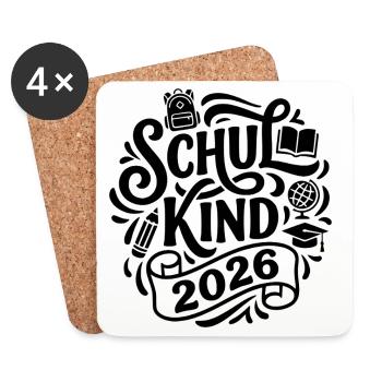 Schoolchild 2026 Start of School School Enrollment School - Coasters (set of 4) - white - Front