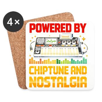 Angetrieben von Chiptune | Retro Nostalgie - Untersetzer (4er-Set) - Weiß - Vorne