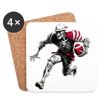 Skeletons Rugby Players - Coasters (set of 4) - white - Front