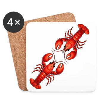 Red lobster - Coasters (set of 4) - white - Front