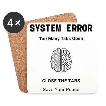 System Error Backprint – Aesthetic Mental Health - Coasters (set of 4) - white - Front