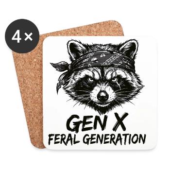 Génération Sauvage de ratons laveurs X - Dessous de verre (lot de 4) - blanc - Devant