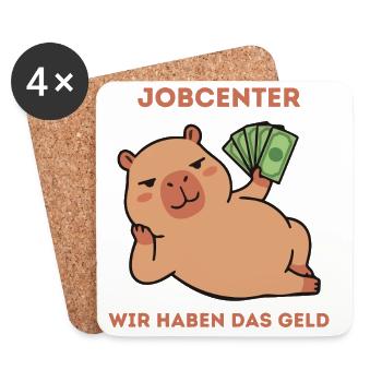 Jobcenter, wir haben das Geld - Untersetzer (4er-Set) - Weiß - Vorne