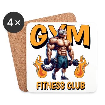 Gym Fitness Club – Strength & Lifestyle - Coasters (set of 4) - white - Front