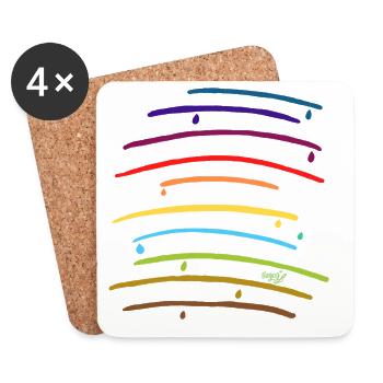 Rainbow arches with drops - Coasters (set of 4) - white - Front