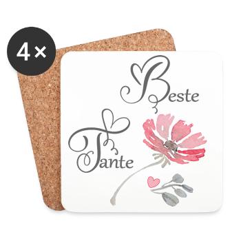 Meilleure tante - Dessous de verre (lot de 4) - blanc - Devant