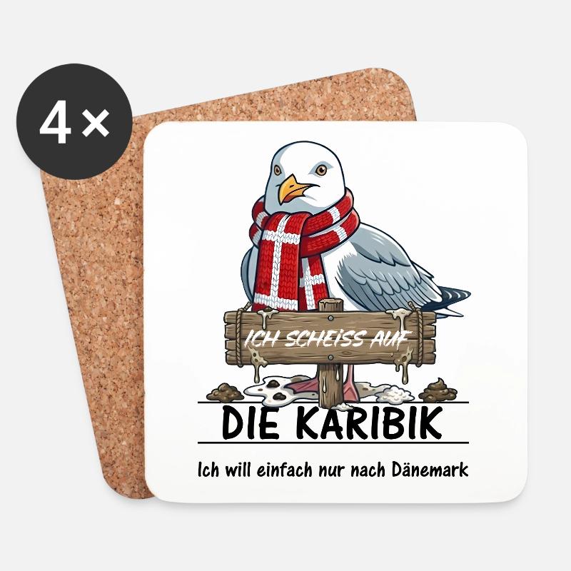 Ich scheisse auf ... die Karibik - lieber Dänemark - Untersetzer (4er-Set) - Weiß