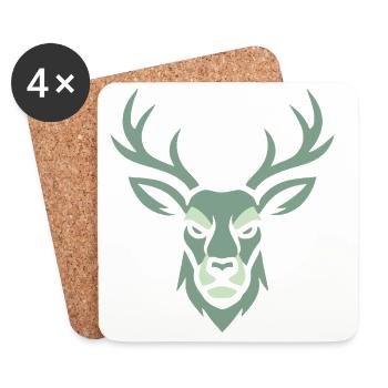 Hirschkopf - Coasters (set of 4) - white - Front